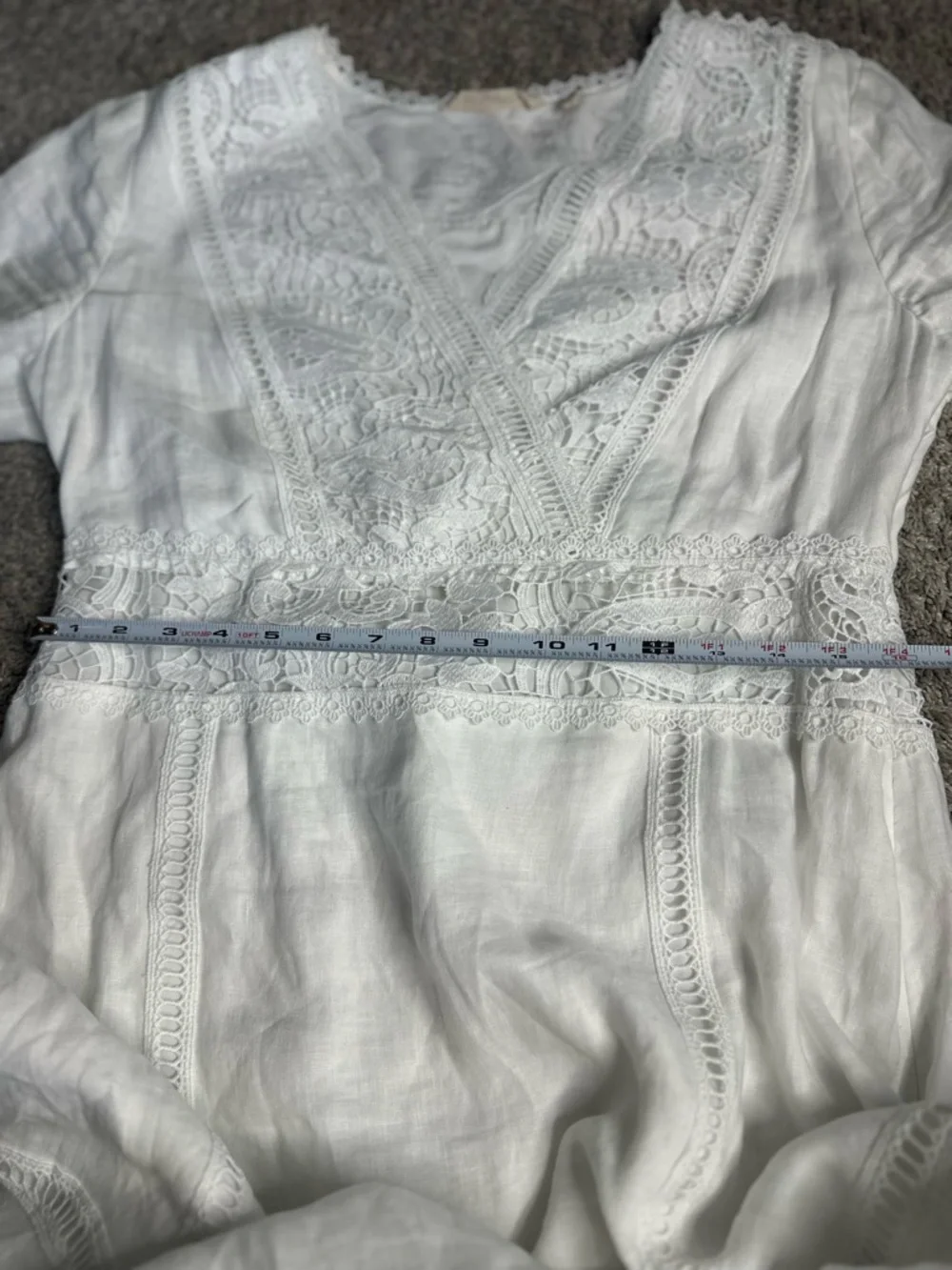SOFT SURROUNDINGS Araminta White Linen Lace Boho Maxi Dress 10 cottagecore - Picture 9 of 14
